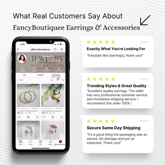 Gold Bejeweled Crystalline Sparkling Formal Hoop Earrings - Picture 7 of 7